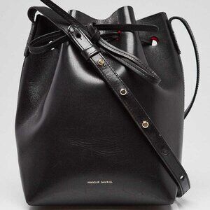 Mansur Gavriel Black Leather Mini Bucket Bag